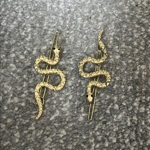 Gold Snake Hair Clips #yearofthesnake